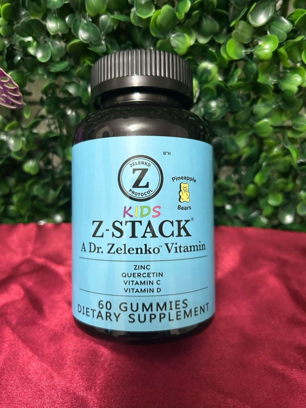 Zelenko Protocol Kids Z-Stack Gummies Pineapple Bears Zinc Vitamin C D 60 Count